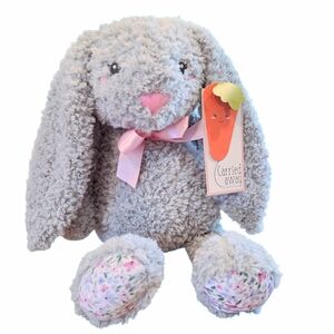 NWT Carried Away Bunny Plush Gray Rabbit Purse Backpack By Stepping Stones 17"
